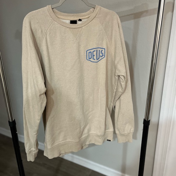 Deus ex Machina Premium Tokyo Crew Sweatshirt Cream Men’s XL-Preowned - Picture 2 of 6